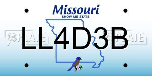 LL4D3B Missouri License Plate