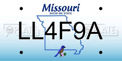 LL4F9A Missouri License Plate