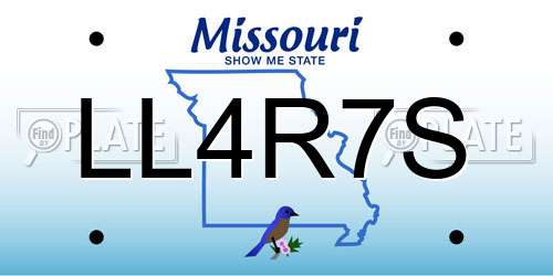 LL4R7S Missouri License Plate