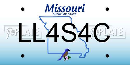 LL4S4C Missouri License Plate