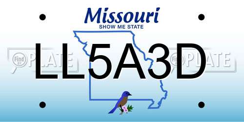 LL5A3D Missouri License Plate
