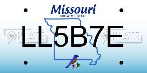LL5B7E Missouri License Plate