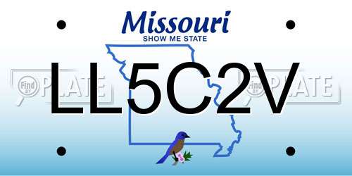 LL5C2V Missouri License Plate