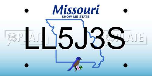 LL5J3S Missouri License Plate