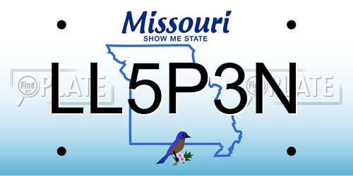 LL5P3N Missouri License Plate