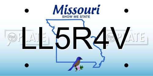 LL5R4V Missouri License Plate