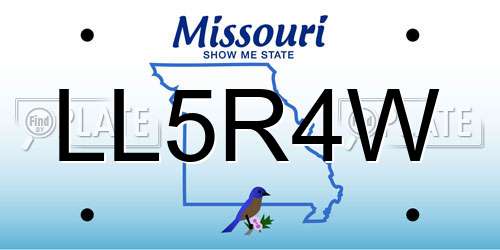 LL5R4W Missouri License Plate