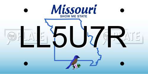 LL5U7R Missouri License Plate
