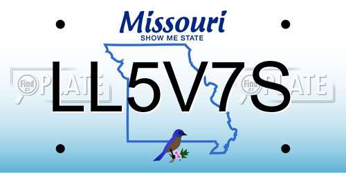 LL5V7S Missouri License Plate