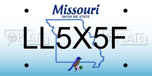 LL5X5F Missouri License Plate
