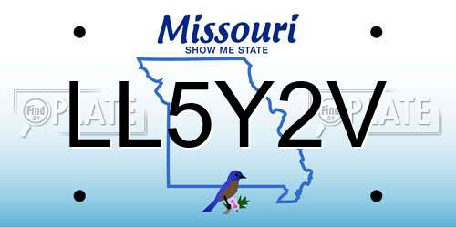 LL5Y2V Missouri License Plate
