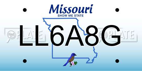 LL6A8G Missouri License Plate