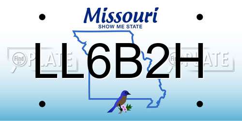 LL6B2H Missouri License Plate