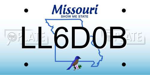 LL6D0B Missouri License Plate