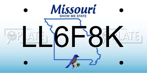 LL6F8K Missouri License Plate