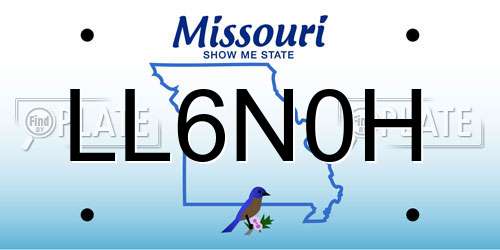 LL6N0H Missouri License Plate