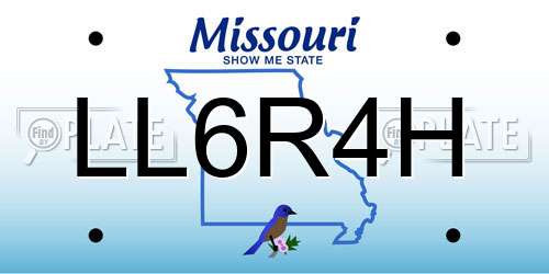 LL6R4H Missouri License Plate