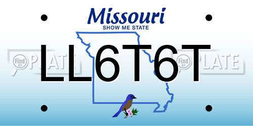 LL6T6T Missouri License Plate