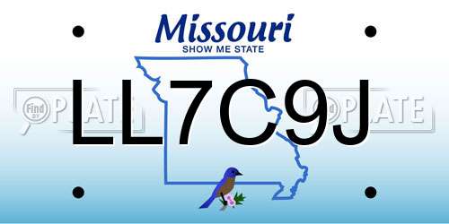 LL7C9J Missouri License Plate