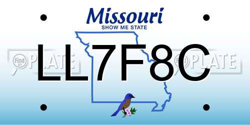 LL7F8C Missouri License Plate