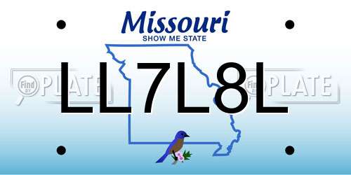 LL7L8L Missouri License Plate