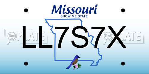 LL7S7X Missouri License Plate