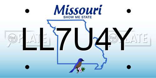 LL7U4Y Missouri License Plate