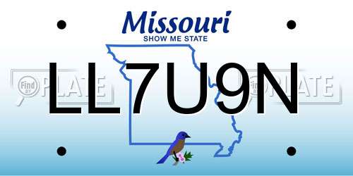 LL7U9N Missouri License Plate