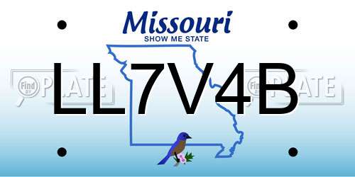 LL7V4B Missouri License Plate