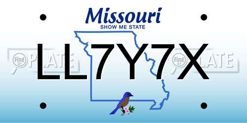 LL7Y7X Missouri License Plate