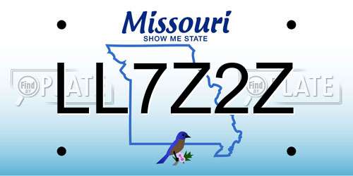 LL7Z2Z Missouri License Plate
