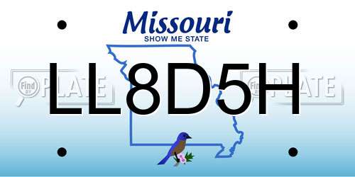 LL8D5H Missouri License Plate