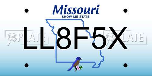 LL8F5X Missouri License Plate