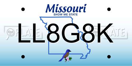 LL8G8K Missouri License Plate