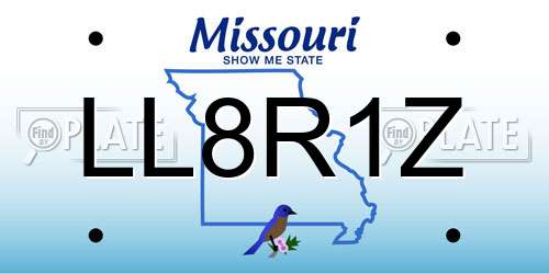 LL8R1Z Missouri License Plate
