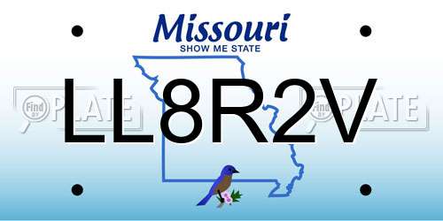LL8R2V Missouri License Plate