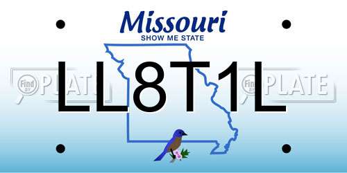 LL8T1L Missouri License Plate