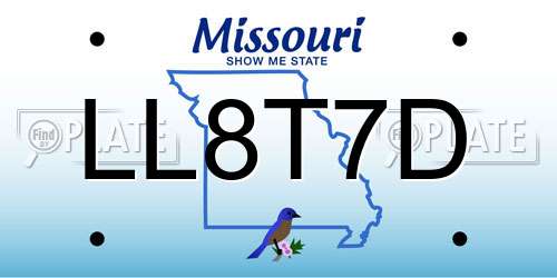 LL8T7D Missouri License Plate