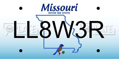 LL8W3R Missouri License Plate