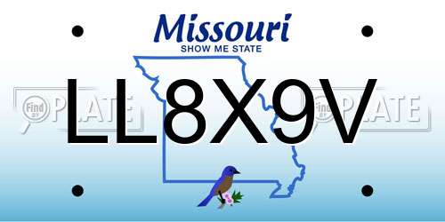 LL8X9V Missouri License Plate