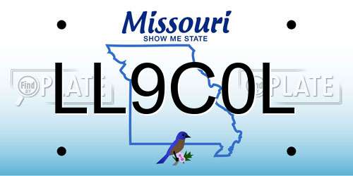 LL9C0L Missouri License Plate