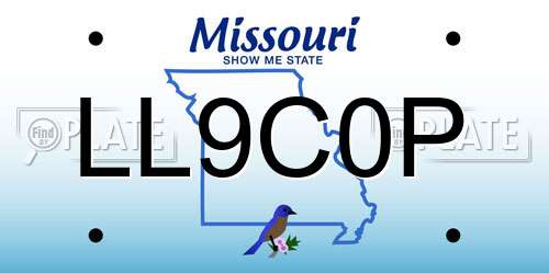 LL9C0P Missouri License Plate