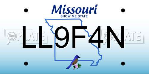 LL9F4N Missouri License Plate