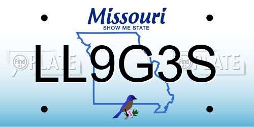 LL9G3S Missouri License Plate