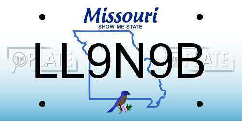 LL9N9B Missouri License Plate