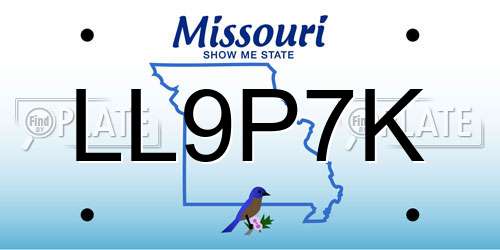 LL9P7K Missouri License Plate
