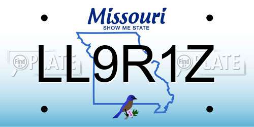 LL9R1Z Missouri License Plate