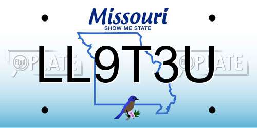 LL9T3U Missouri License Plate