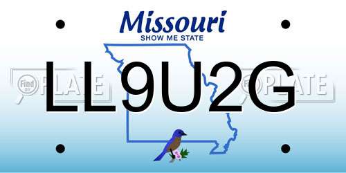 LL9U2G Missouri License Plate