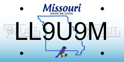 LL9U9M Missouri License Plate
